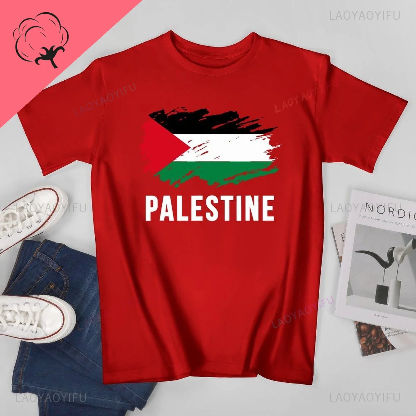Polera liberación de Palestina, Camiseta de algodon