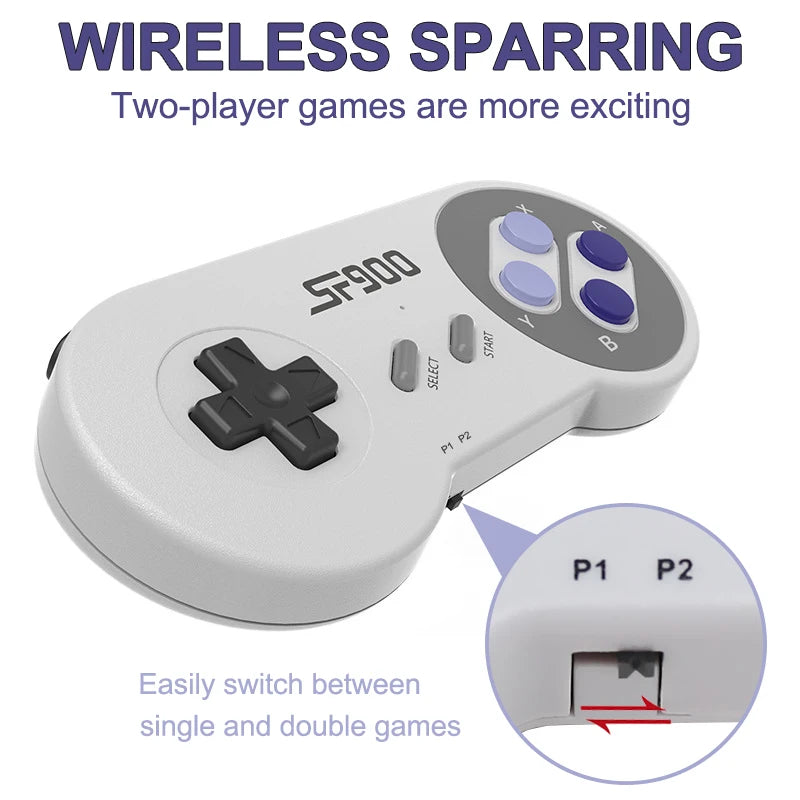 Konsole SF900 für Super Nintendo 16 Bit Game Stick 4700 Retro-Spiele HD-Videospielkonsolen für NES SNES Wireless Controller