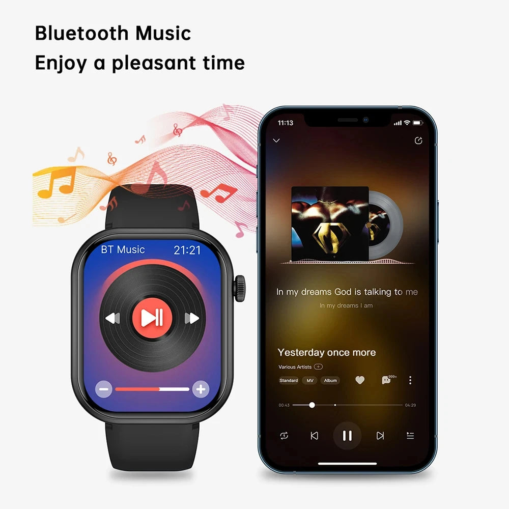 2024 Smart Watch for Men and Women, New 2.01 Inch Large Screen Blood Glucose Heart Rate Waterproof Sports Smart Watch for Women and Men..