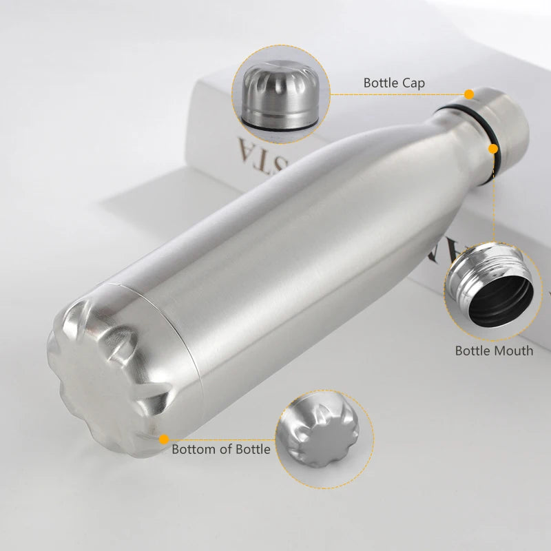 0.35/1 Litro Botella de acero inoxidable - Outdoor Camping