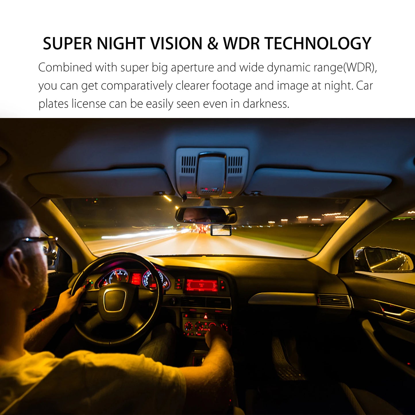 Front and Rear Camera Car DVR Car Video Recorder Vehicle Black Box FULL HD 1080P Night Vision Driver Recorder, with 32G Memory Card