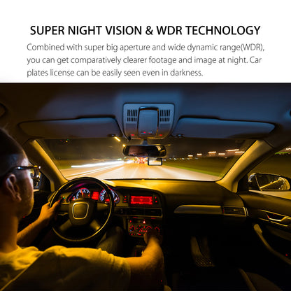 Front and Rear Camera Car DVR Car Video Recorder Vehicle Black Box FULL HD 1080P Night Vision Driver Recorder, with 32G Memory Card