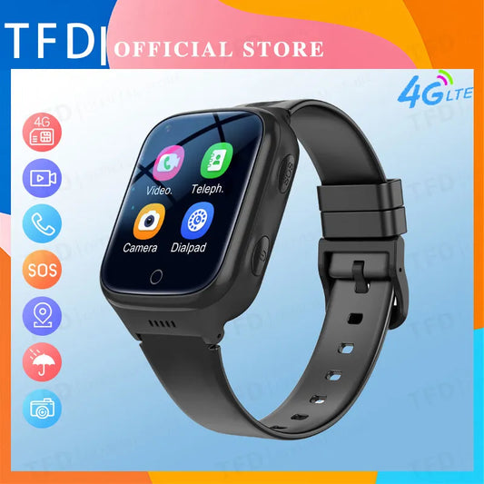 4G Kinder-Smartwatch, IP67, wasserdicht, 1000 mAh, SOS, GPS-Standort, Videoanruf, WLAN, SIM-Karte, Smartwatch für Kinder