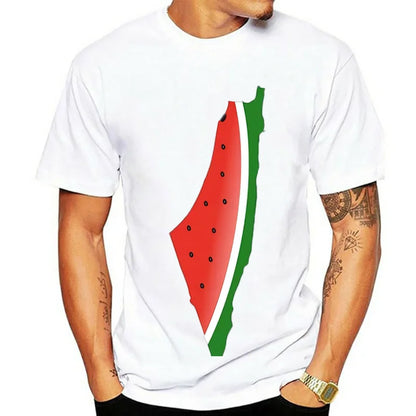 Polera con estampado de sandía Palestina, de algodon, Unisex