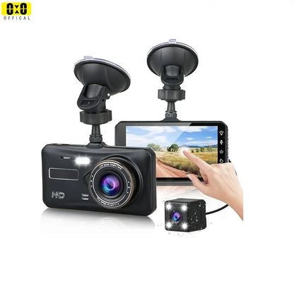 Cámara frontal y trasera coche DVR grabadora de vídeo de coche vehículo caja negra FULL HD 1080P grabadora de conductor de visión nocturna, con tarjeta de memoria 32G