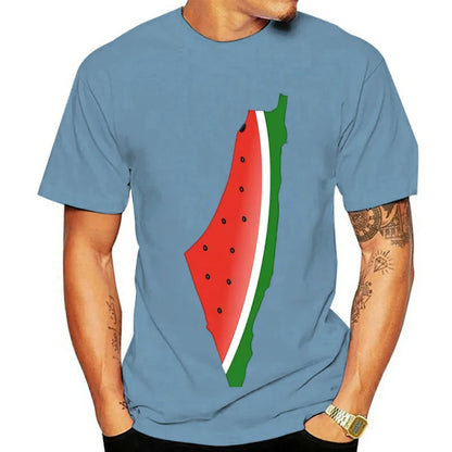 Polera con estampado de sandía Palestina, de algodon, Unisex