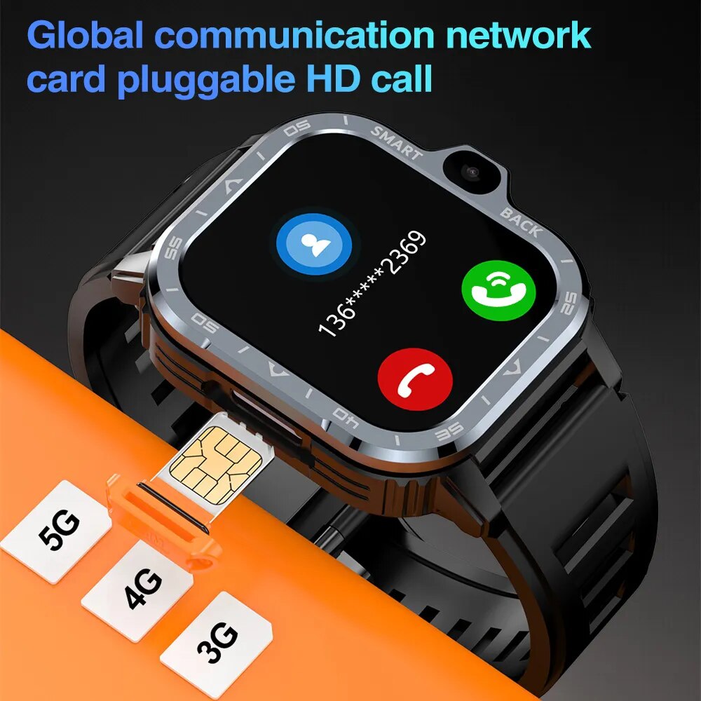 Reloj inteligente deportivo, dispositivo con videollamada 4G, 2,03 pulgadas, 4GB de RAM, 64GB de ROM, cámara HD, tarjeta Sim, Wifi, GPS, frecuencia cardíaca, NFC, reloj inteligente