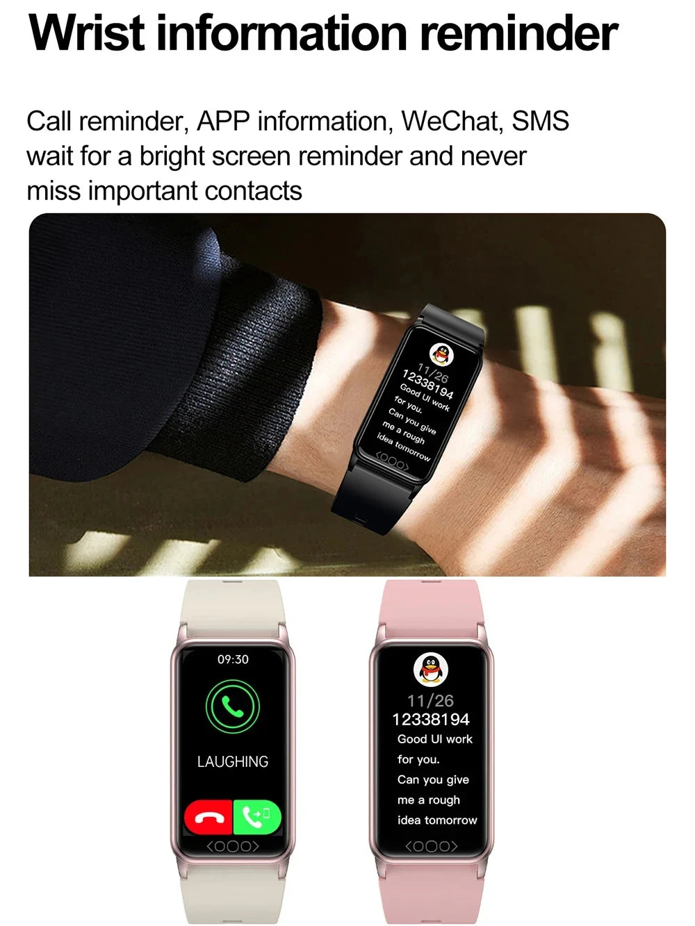 Pulsera inteligente para monitoreo de azúcar en la sangre, temperatura corporal, ácido úrico, lípidos en sangre, presión arterial y frecuencia cardíaca. Reloj inteligente impermeable.