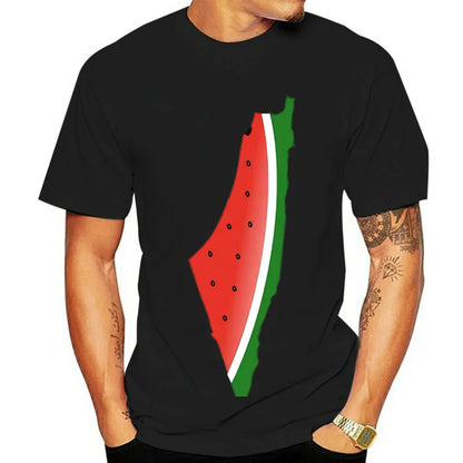 Polera con estampado de sandía Palestina, de algodon, Unisex