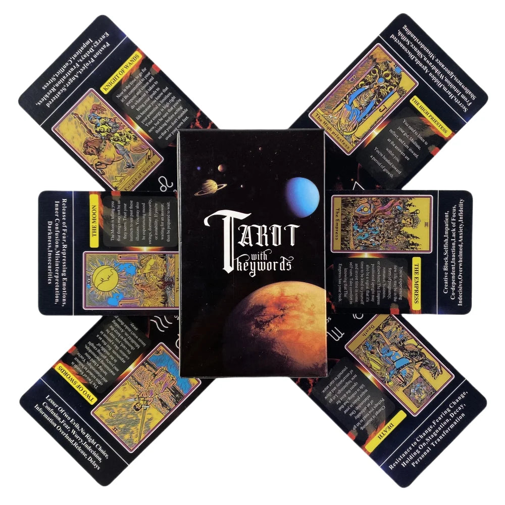 Tarot With Keywords Cards For Beginners And Understanding Meanings On Them A 78 Deck Oracle English Divination Edition Borad