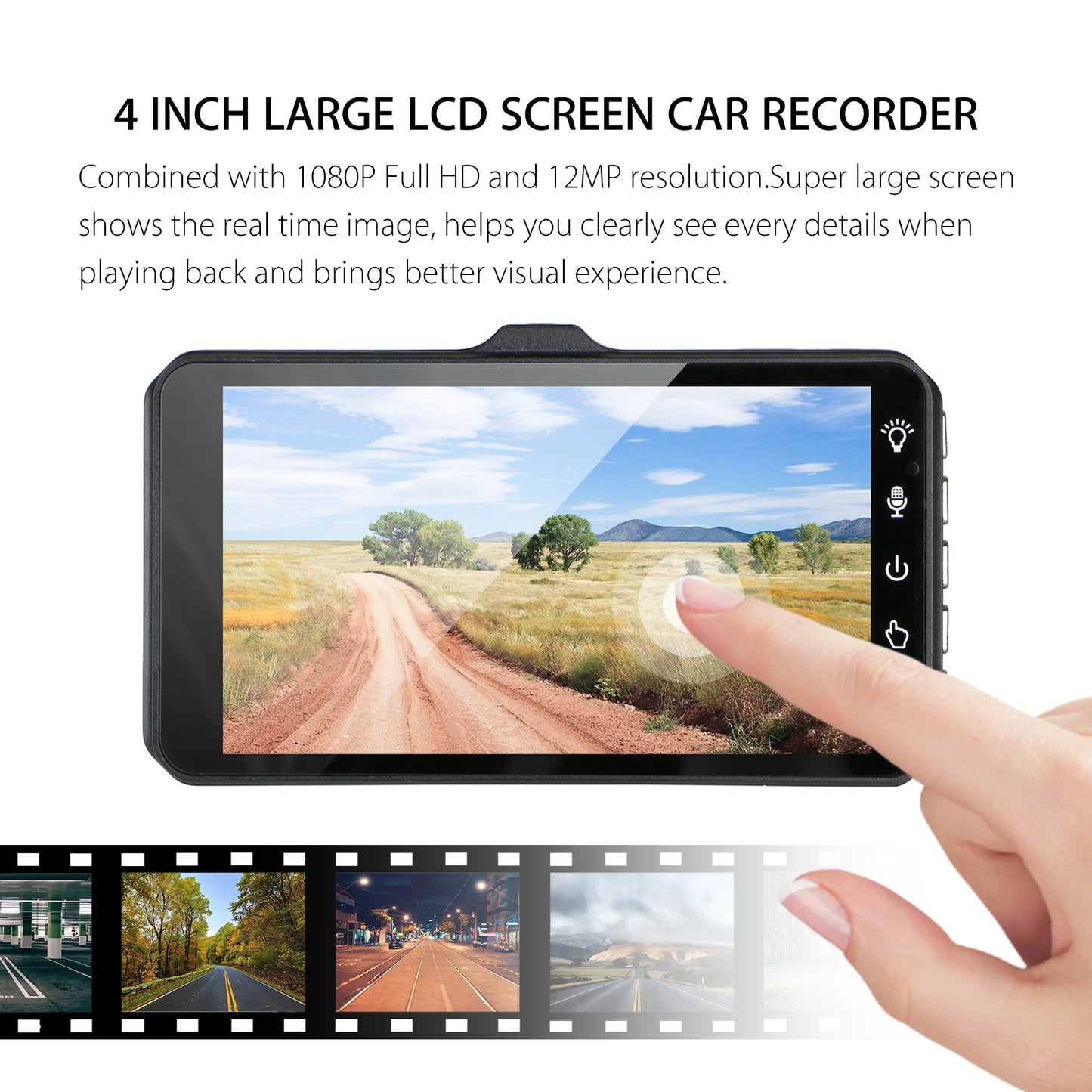 Front and Rear Camera Car DVR Car Video Recorder Vehicle Black Box FULL HD 1080P Night Vision Driver Recorder, with 32G Memory Card