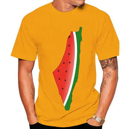 Polera con estampado de sandía Palestina, de algodon, Unisex