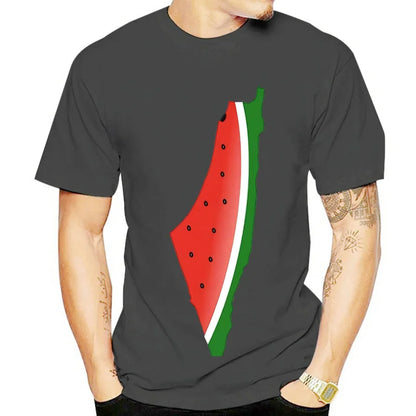 Polera con estampado de sandía Palestina, de algodon, Unisex