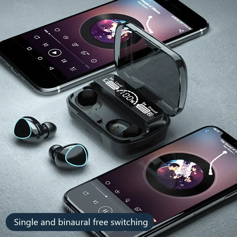 2024. Headphones, Wireless Bluetooth 5.3 Earphones - Bluetooth Headphones with Powerbank 3200mAh (Charger Box) LED Display