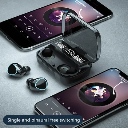 2024. Headphones, Wireless Bluetooth 5.3 Earphones - Bluetooth Headphones with Powerbank 3200mAh (Charger Box) LED Display