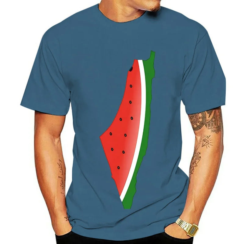 Polera con estampado de sandía Palestina, de algodon, Unisex