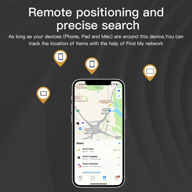 Rastreador GPS Bluetooth para reemplazo de etiqueta aérea a través de Apple, buscador de llaves de bicicleta, MFI, iTag inteligente