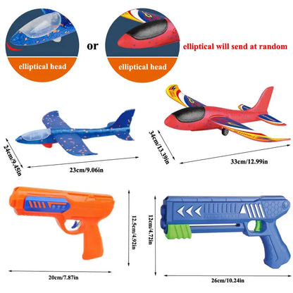 Kinder 24/34 cm Schaum Flugzeug Launcher Outdoor Spielzeug für Jungen Sport Katapult Spiel Kinder Mädchen Geburtstag Weihnachten Geschenke