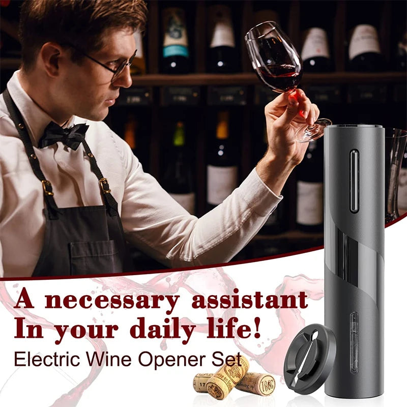 Electric Wine Bottle Opener FLYMUYU Rechargeable Electric Wine Opener With Foil Cutter Automatic Corkscrew Red Wine Bottle Opener For Bar Wine Lover Gift