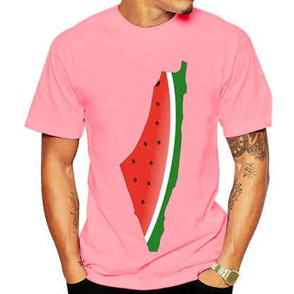 Polera con estampado de sandía Palestina, de algodon, Unisex