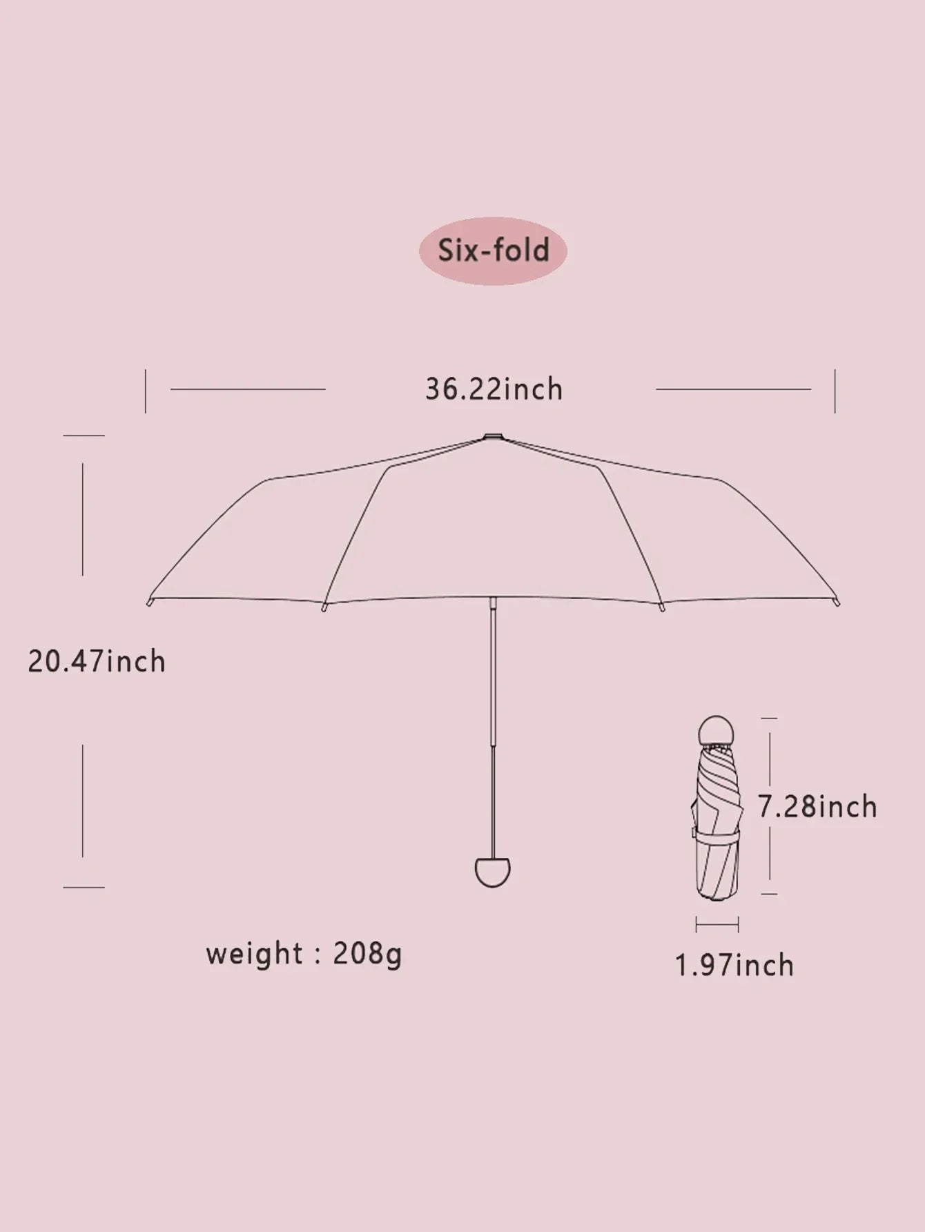 Ultraleichter und kompakter tragbarer Kapselschirm, UV-Schutz-Regenschirm, Mini-Fünffach-Regenschirm