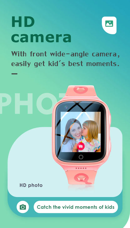 4G Kids Smart Watch IP67 Waterproof 1000mAh SOS GPS Location Video Call WiFi Sim Card Smartwatch for Children