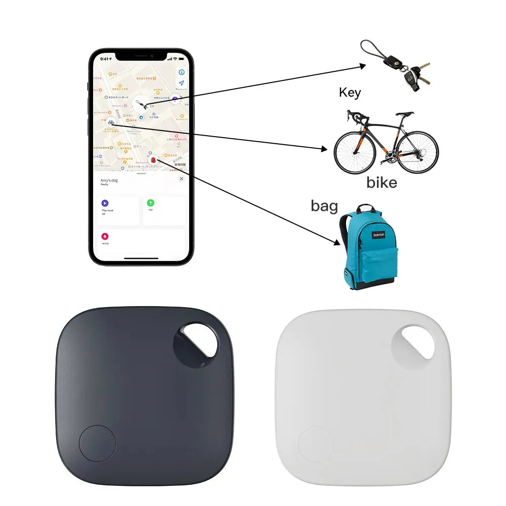 Rastreador GPS Bluetooth para reemplazo de etiqueta aérea a través de Apple, buscador de llaves de bicicleta, MFI, iTag inteligente